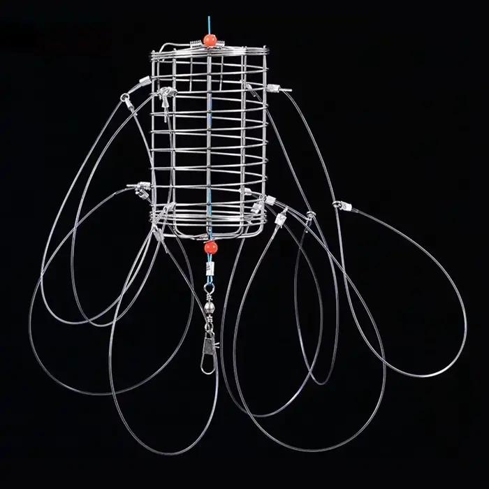 Piège à crabes en acier inoxydable avec appât - Cage de pêche pour crustacés et poissons