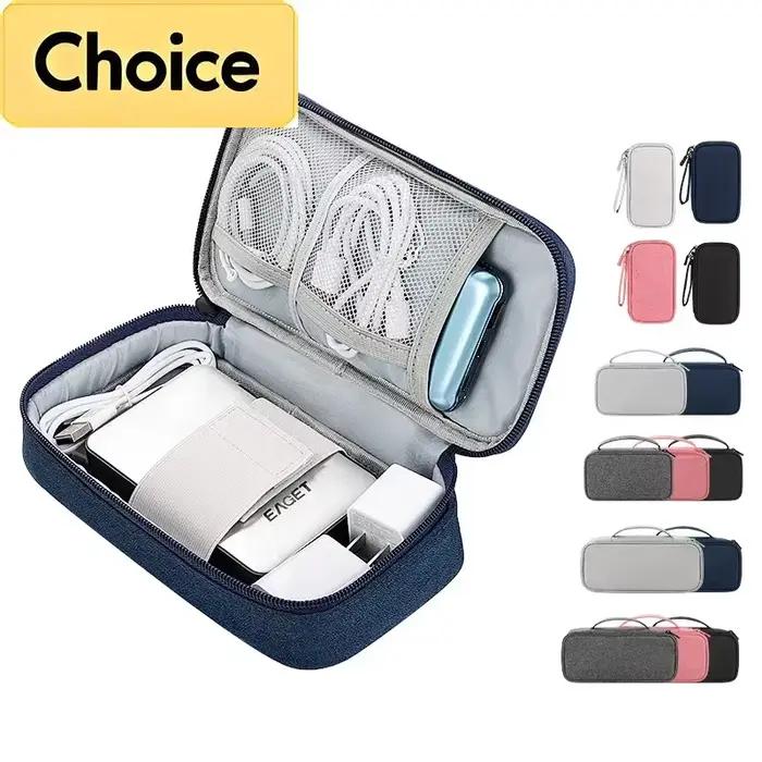 Grand organisateur de câbles de voyage - Pochette étanche portable pour câbles et électronique