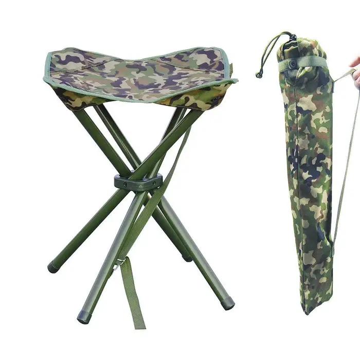 Tabouret pliant carré haute résistance acier support 300lbs pour pêche camping activités outdoor