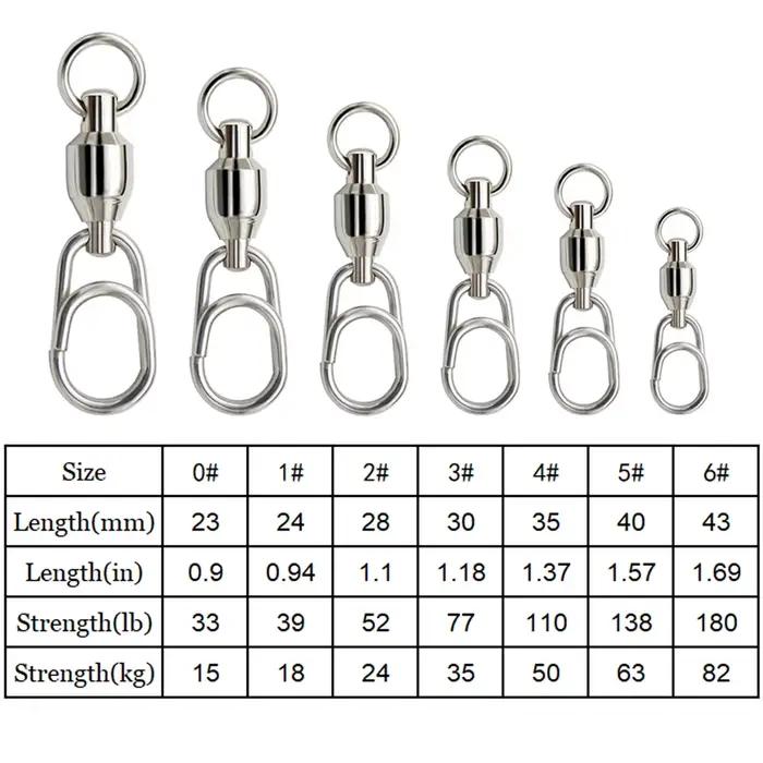 10 émerillons rapides à roulement à billes inox 9km - accessoires pêche connecteurs clips