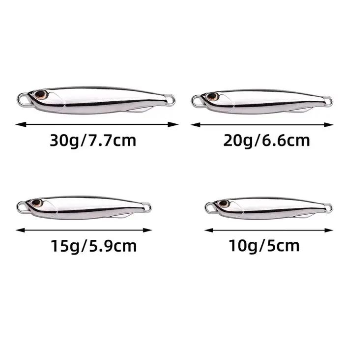 Lot de 5 Leurres Métal Jig 10g à 30g Appât Pêche en Mer pour Bar et Poissons Carnassiers