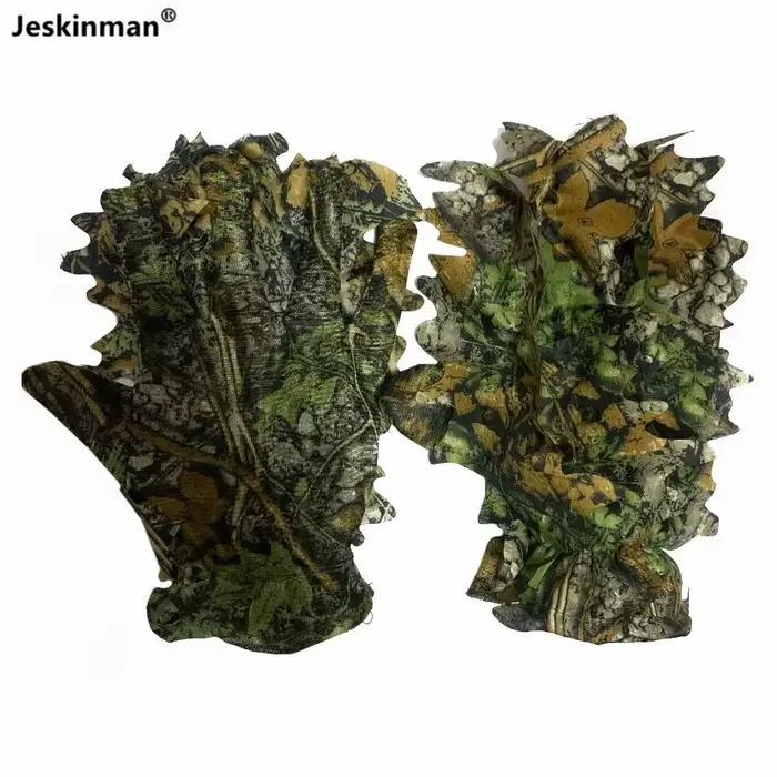 Gants camouflage 3D feuilles d'érable bioniques pêche chasse jungle photographie respirants fins