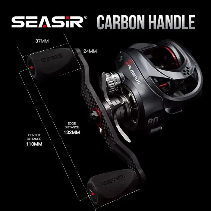 Moulinet baitcasting Seasir Salminus cadre aluminium métal deux bobines 8.0:1 frein 12kg