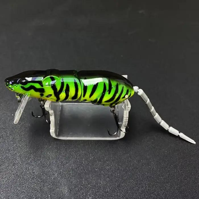 Leurre souple souris flottant 80mm 15g bionic rat 2 sections articulé pêche brochet perche leurre de surface