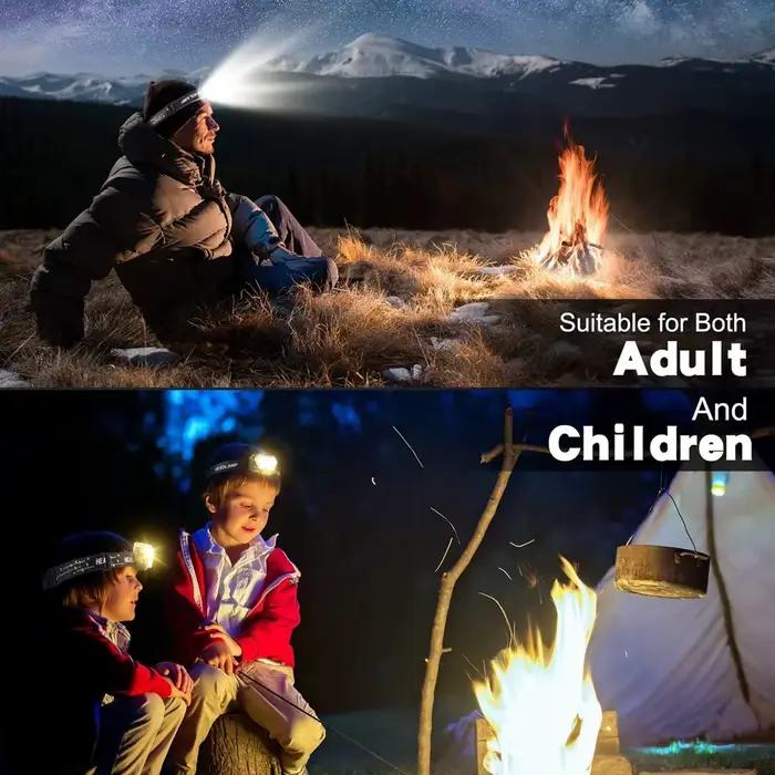 Lampe frontale 9 LED rechargeable USB détecteur mouvement - Frontale pêche camping puissante portable