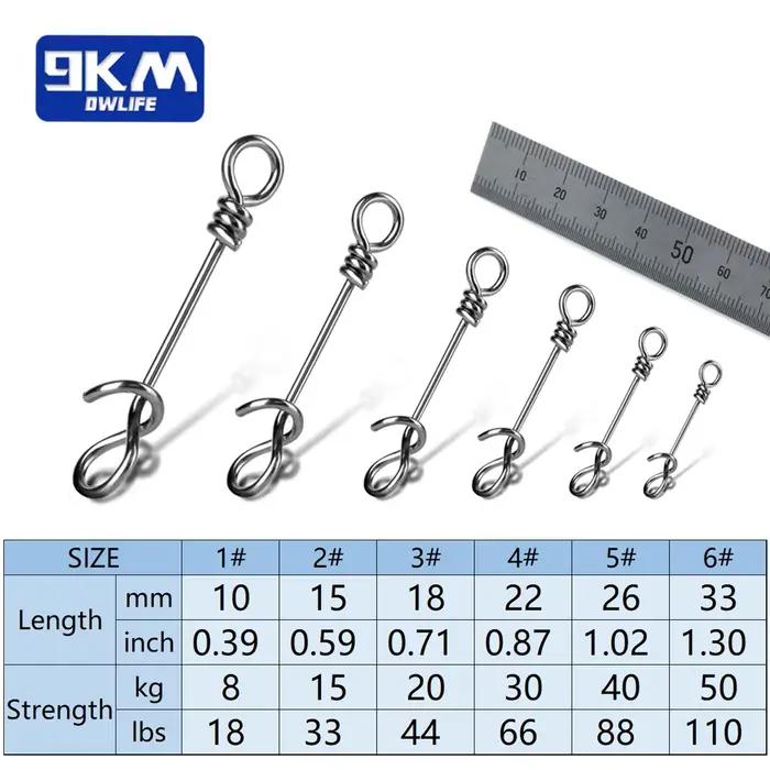 Snap Fishing 50-200Pcs - Connecteurs Rapides pour Leurres, Clips Inox Résistants Eau Salée