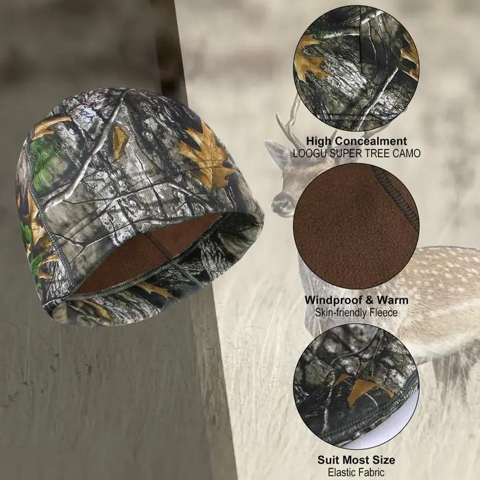 Couvre-chef thermique camouflage pêche hiver anti-vent polaire extensible