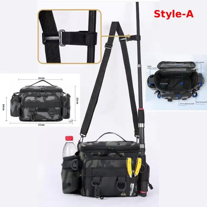 Sac à dos pêche Scione multi-usages avec porte-canne pour rangement et transport d'équipement de pêche, camping et chasse occasions spéciales