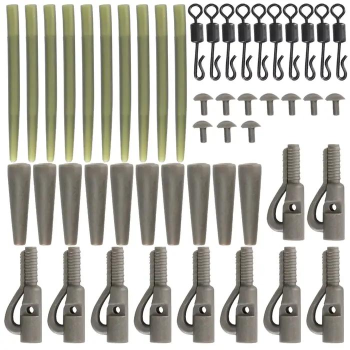 40 clips de sécurité Hirisi pour plombs carpe avec cônes anti-emmêlement - Accessoires montage rapide M5-1