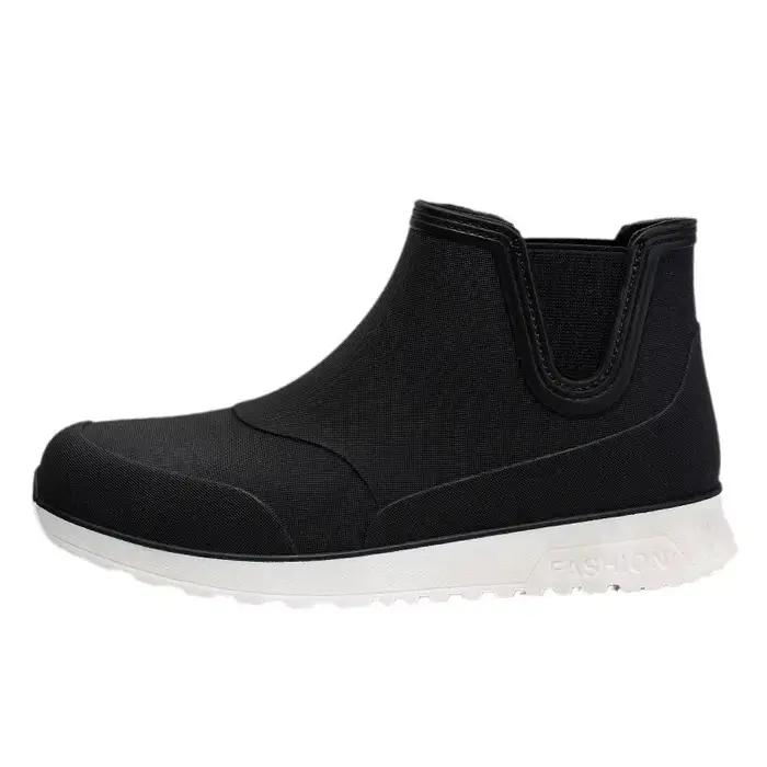 Bottes pêche homme tube court PVC semelle souple antidérapante pour pêche extérieur et lavage auto