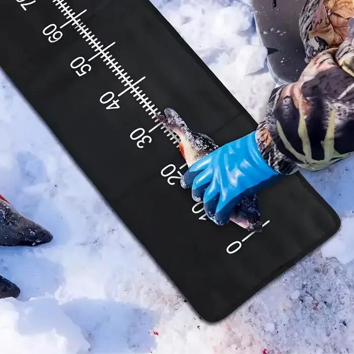 Tapis pêche nylon pliable avec mètre ruban intégré - Équipement waterproof débutant carpe - Matériel extérieur