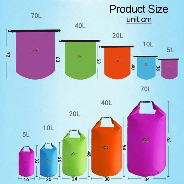 Sac étanche 5L à 70L pour pêche, rafting, trekking - haute capacité de rangement waterproof