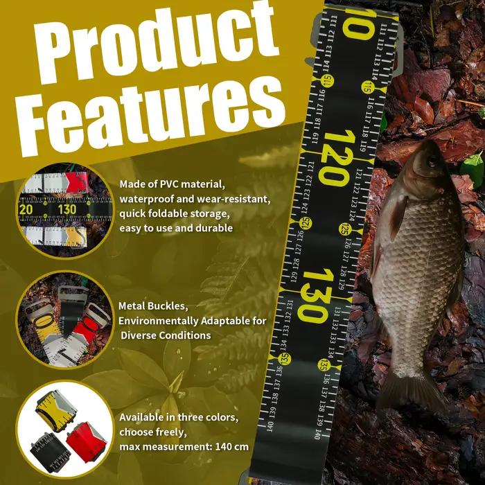 Mètre ruban pêche portable 140cm 55 pouces 3 couleurs échelle cm inch mesure poisson conditions extrêmes