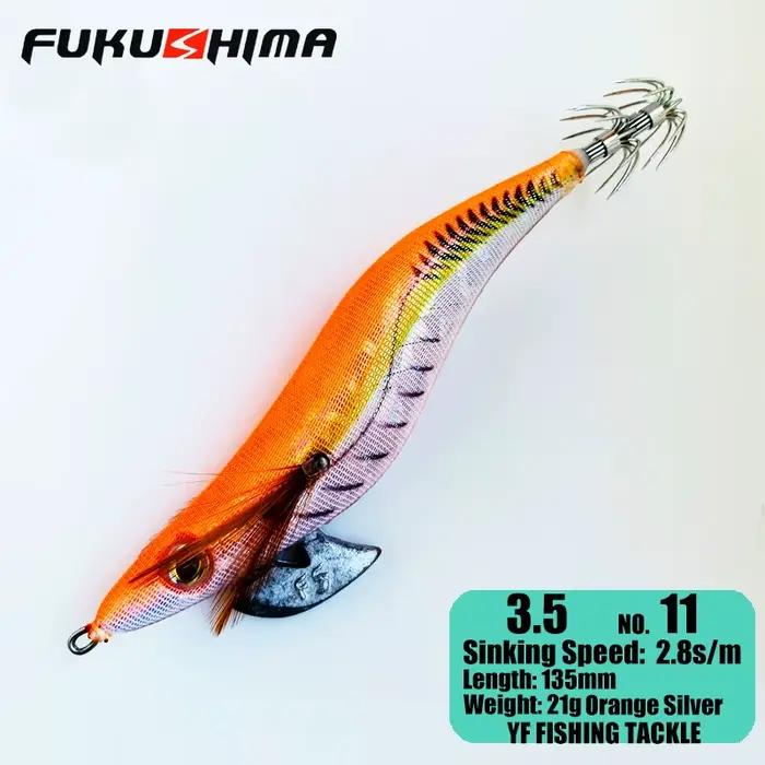 Leurre calmar FUKUSHIMA 21g avec queue luminescente - Appât egi pour pêche au calmar et poulpe depuis bateau