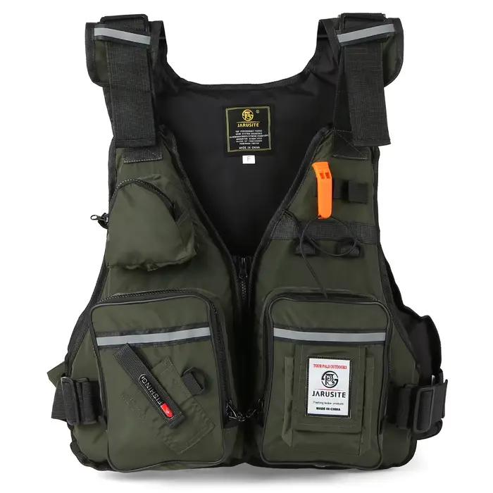 Veste de pêche professionnelle 2023 homme, imperméable avec multiples poches et flottabilité ajustable