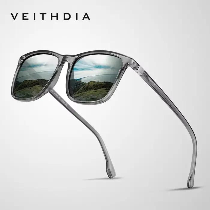 Lunettes de soleil rétro VEITHDIA TR90 polarisées pour pêche - Modèle 7521 unisexe verres UV400 vintage