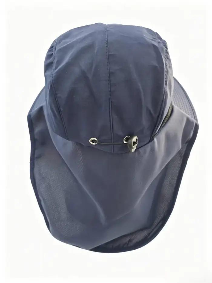Chapeau pêcheur anti-vent séchage rapide avec rabat nuque - Protection UV pour activités outdoor