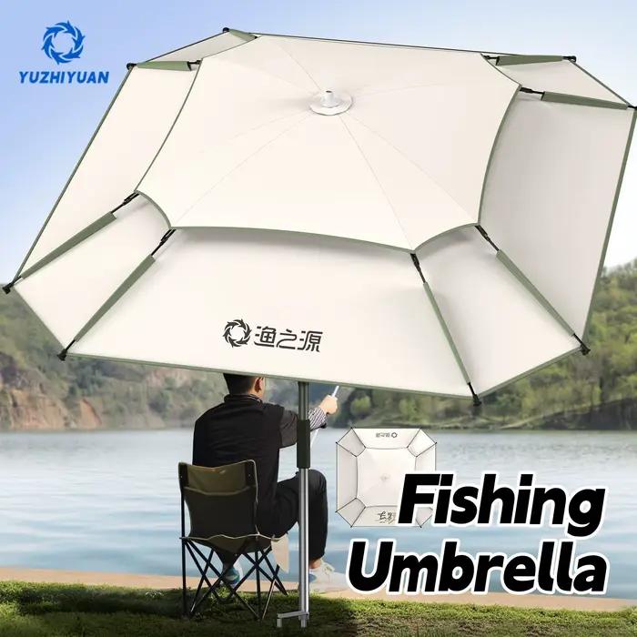 Grand parapluie carré pêche plage UPF 50+ pliable portable réglable protection UV