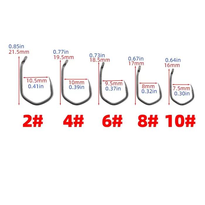 Hameçon de pêche sans ardillon Hirisi 50 pièces en acier inoxydable carbone PTFE 8020