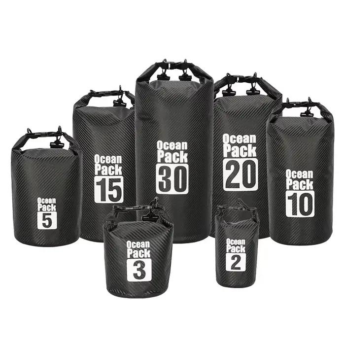 Sac étanche fibre carbone 2L à 30L flottant pêche rafting natation navigation équipement sec