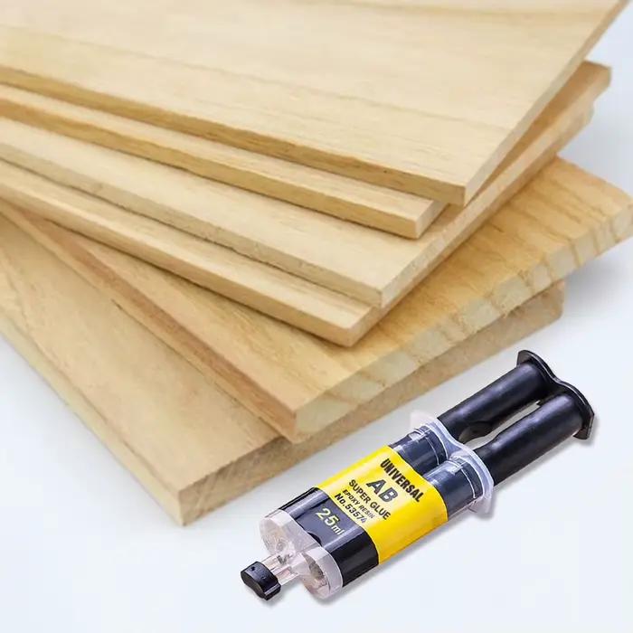 Colle époxy AB 4x25ml ultra-résistante pour bois métal plastique - Adhésif instantané étanche