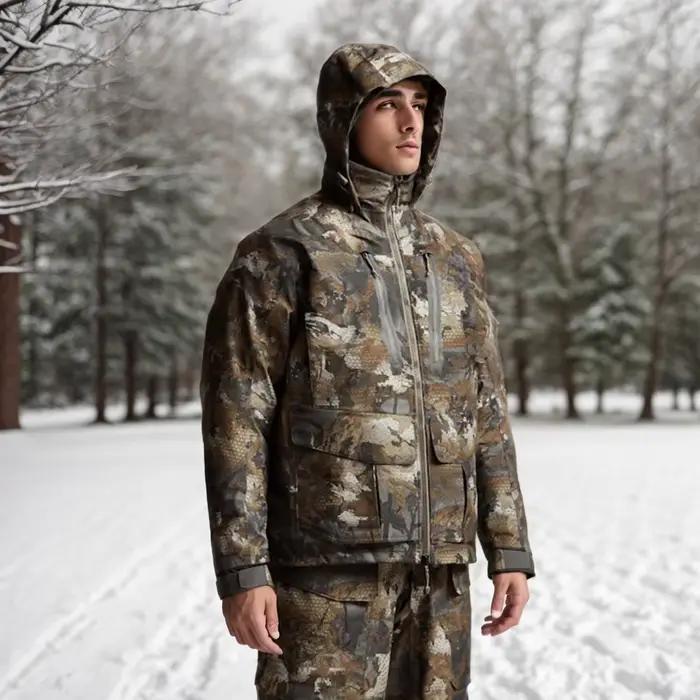 Veste camouflage pêche hiver homme Hudson - Imperméable isolée chasse extérieur - Protection thermique camouflage
