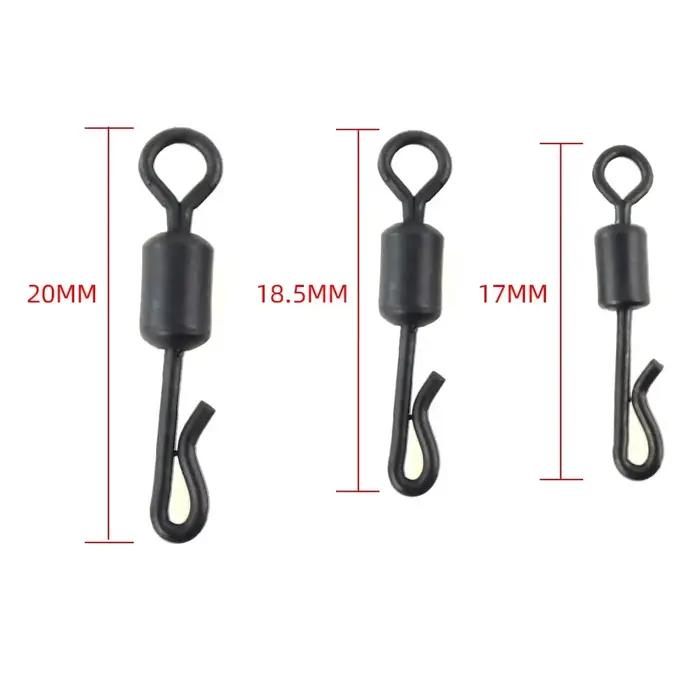 20 émerillons rapides Hirisi en acier inoxydable pour pêche carpe - Accessoires de qualité pour montages efficaces