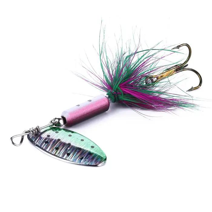 Leurres métalliques vibrations 3.5g - Leurres VIB à plumes pour perche et black bass - Pêche leurres durs