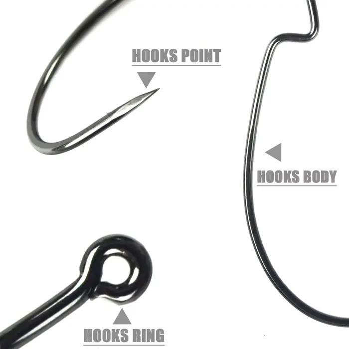 Hameçons Texan Offset BKK 9003CD en acier haute teneur en carbone pour la pêche de la