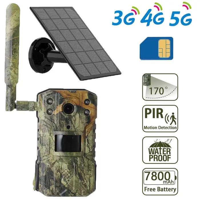 Caméra chasse solaire 4G 4MP étanche détection PIR 20m pour tracking écologique faune