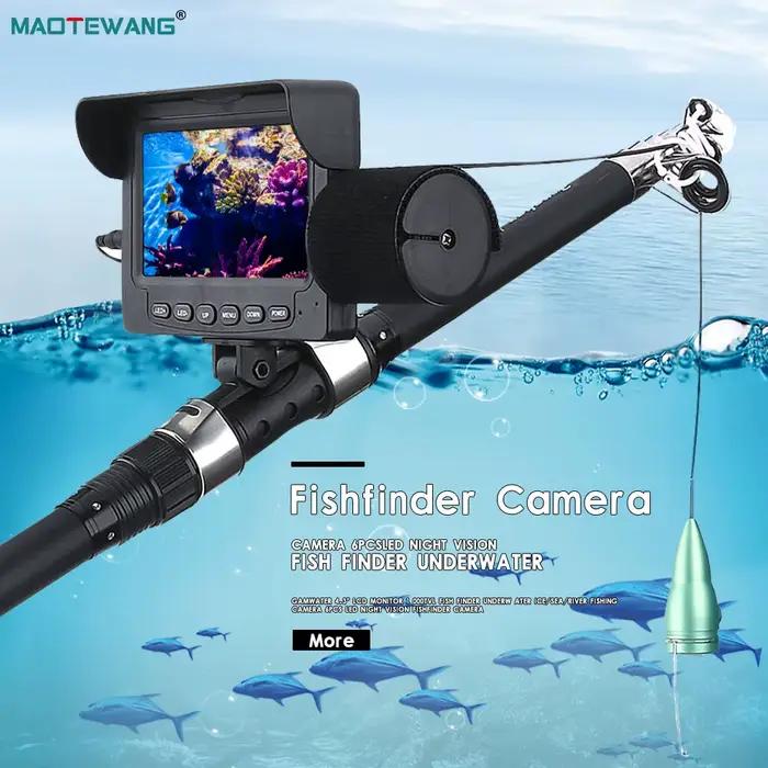 Détecteur poissons hiver GAMWATER 4.3" 1000TVL 6 LEDs vision nocturne - Caméra pêche glace/mer/rivière