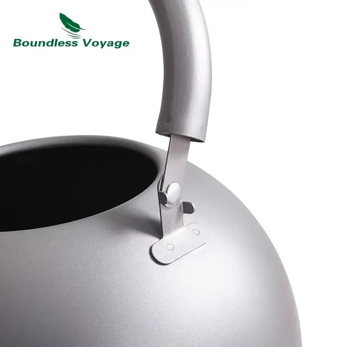 Bouilloire Titane Ultralégère 2L pour Randonnée et Pêche - Pot d'Eau Extérieur Grande Capacité avec Buzzer