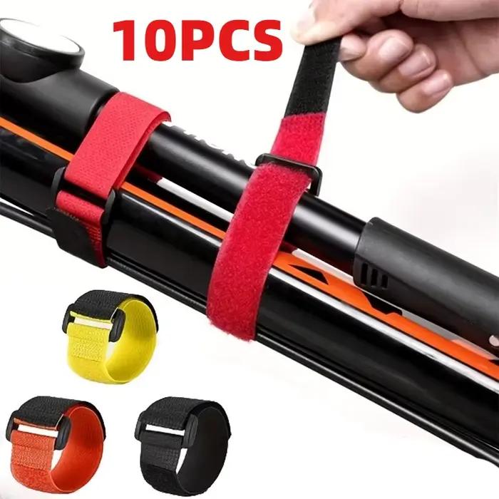 10 bandes réutilisables pour attacher et organiser les cannes à pêche, strap ceinture porte-cannes pour pêcheur extérieur