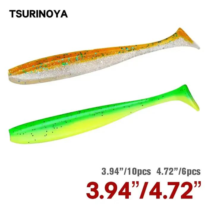 Vers souples TSURINOYA 100mm/120mm odorisés pour perche - Leurres shiner faciles à utiliser