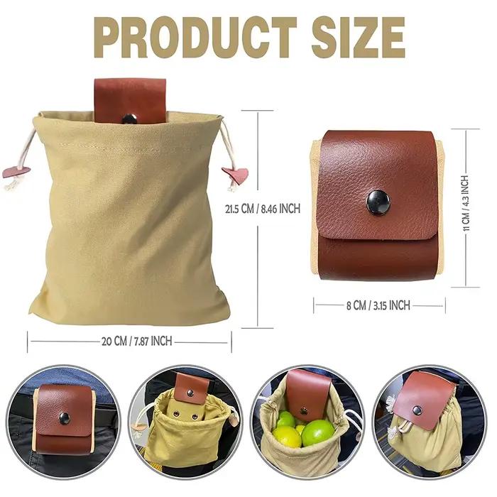 Sac cueillette en cuir robuste pour pêche hommes compartiments organisateurs poche ventrale ajustable matériaux résistants à l'eau occasions spéciales
