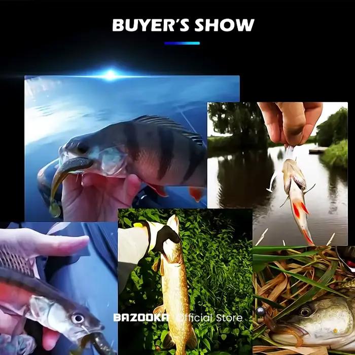 Leurre souple Bazooka Shad Worm 100-150mm - Grand ver T Tail pour brochet et black bass en hiver