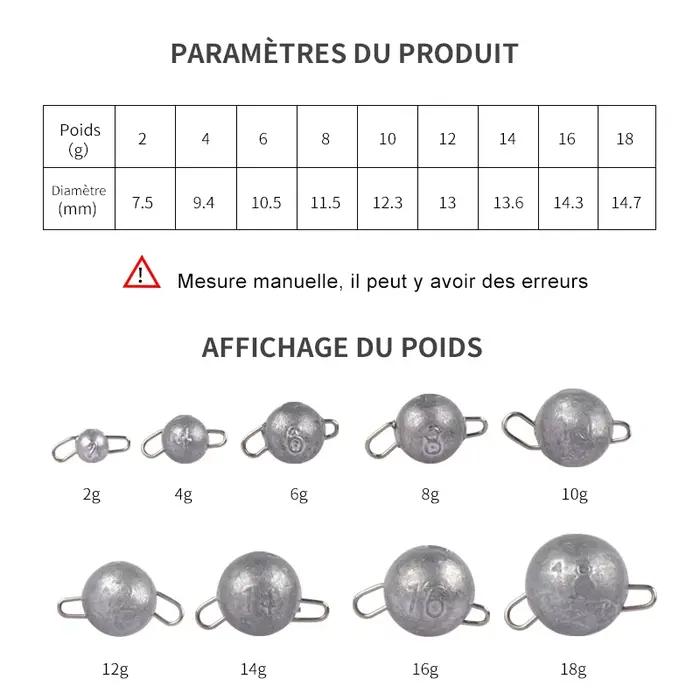 Têtes plombées MEREDITH 2g-18g jig head plomb balle eau profonde leurres souples pêche