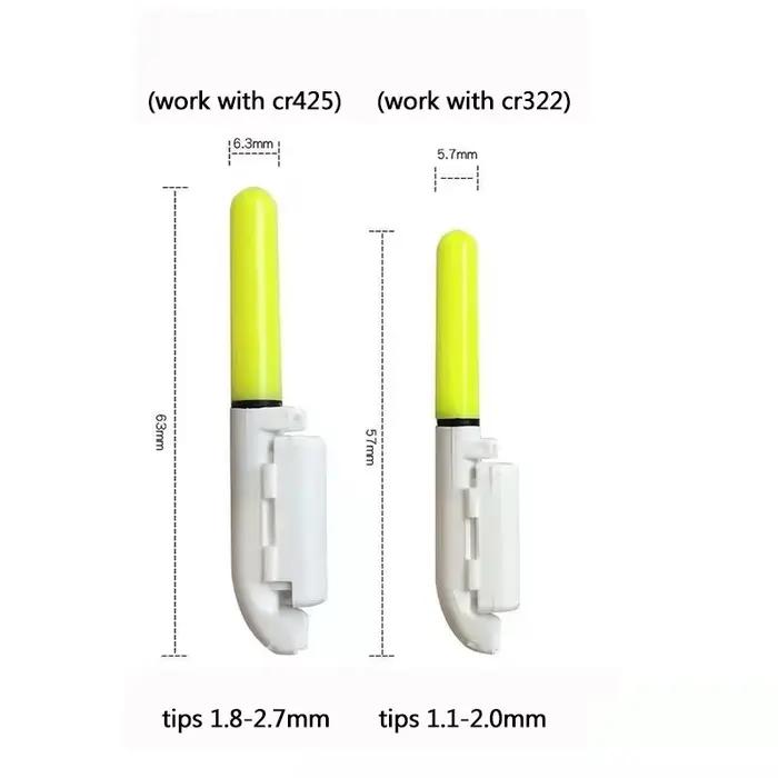 10 bâtons lumineux électroniques avec batteries rechargeables - lampe pour pêche nocturne CR322/CR425
