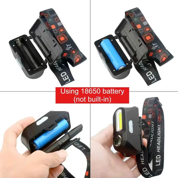 Lampe frontale COB mini rechargeable USB mains libres cadeau pêche travail extérieur idée cadeau pêcheur