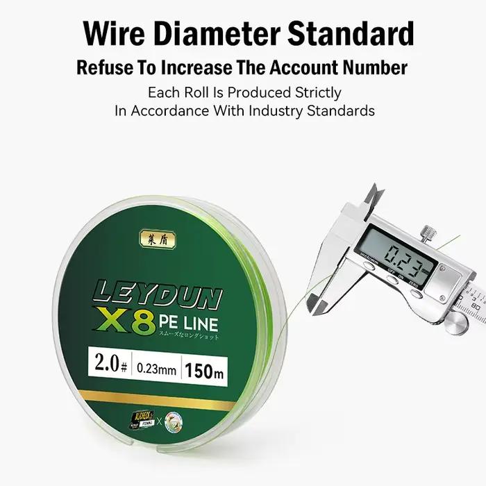 Ligne micro pêche Leydun 8 brins PE 150m japonais lisse multifilament carpe mouche résistante