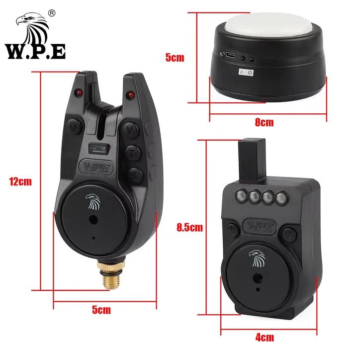 Set électronique W.P.E 4+1 pour pêche à la carpe avec alarme sans fil et lumière de tente - Alarme feeder