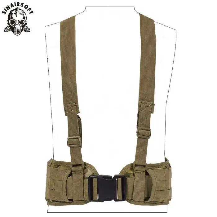 Gilet tactique Molle ceinture homme 1000D nylon rembourrée réglable pour airsoft et pêche