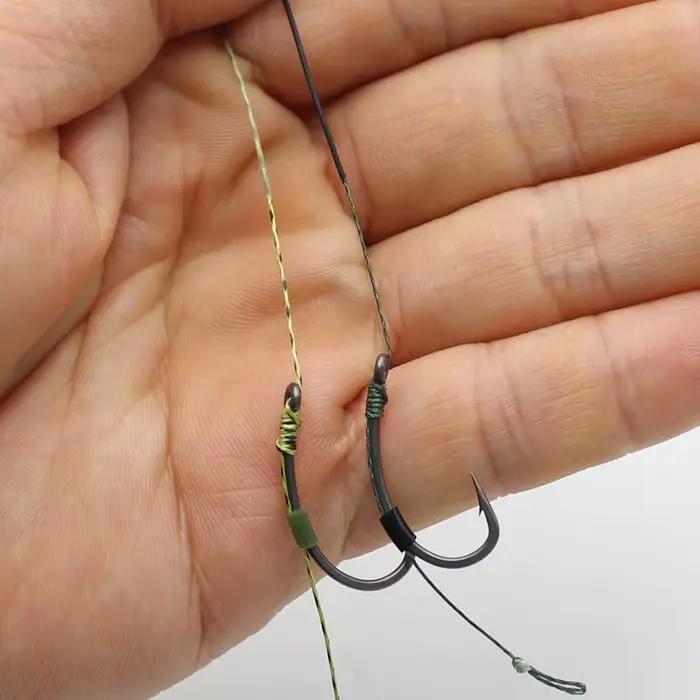 Ligne carpe camouflage vert 20m hooklink souple - hair rig 15-25LB pour montages précis