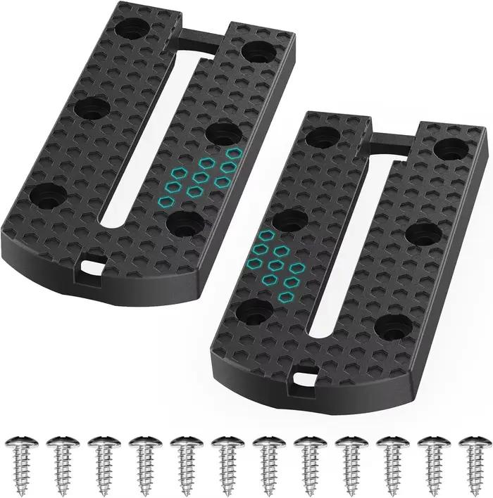Rails bas profil pour kayak de pêche - 2 pièces avec surface antidérapante pour accessoires