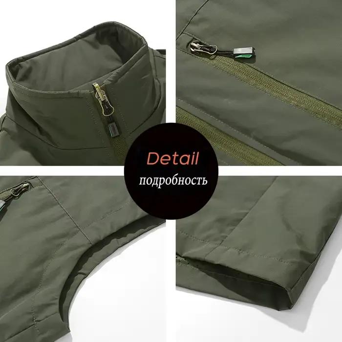 Veste sans manches pêche homme grande taille 6XL respirante et multifonction avec multiples poches