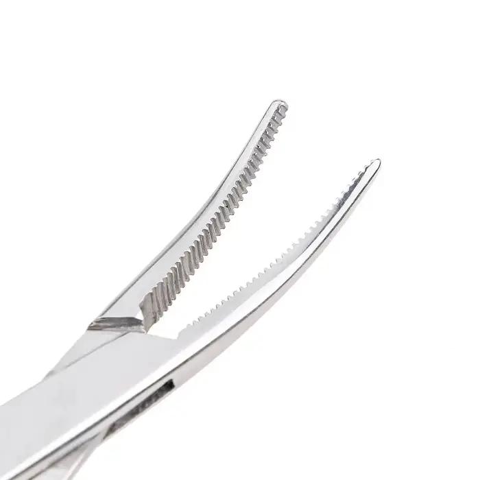 Pince hémostatique acier inox pour pêche - Outil chirurgical bec courbe/droit verrouillage sécurisé