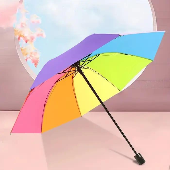 Parapluie pliable arc-en-ciel Wonder - Compact et stylé pour déplacements de pêche