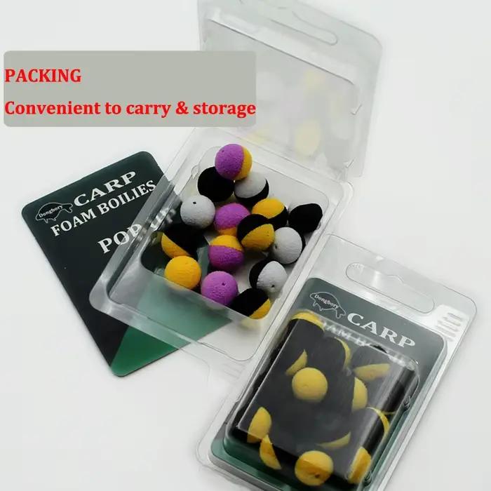 15 boilies duo foam pop-up noir et jaune - appât imitation pour montage hair zig rig feeder