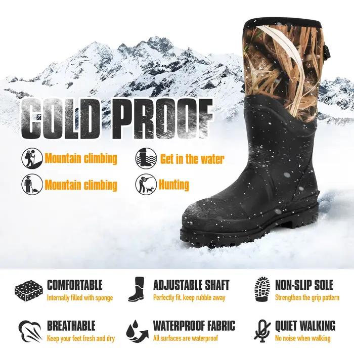 Bottes de pluie camouflage GUGULUZA hautes waterproof - Chaussures de pêche et chasse antidérapantes en néoprène