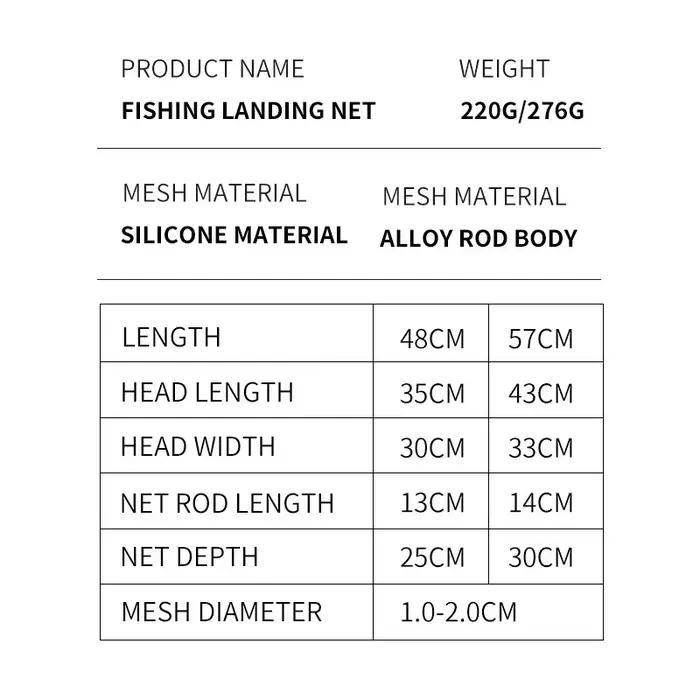Filet de pêche portable ultra-léger en alliage aluminium - Silicone résistant à l'usure pour pêche à la mouche